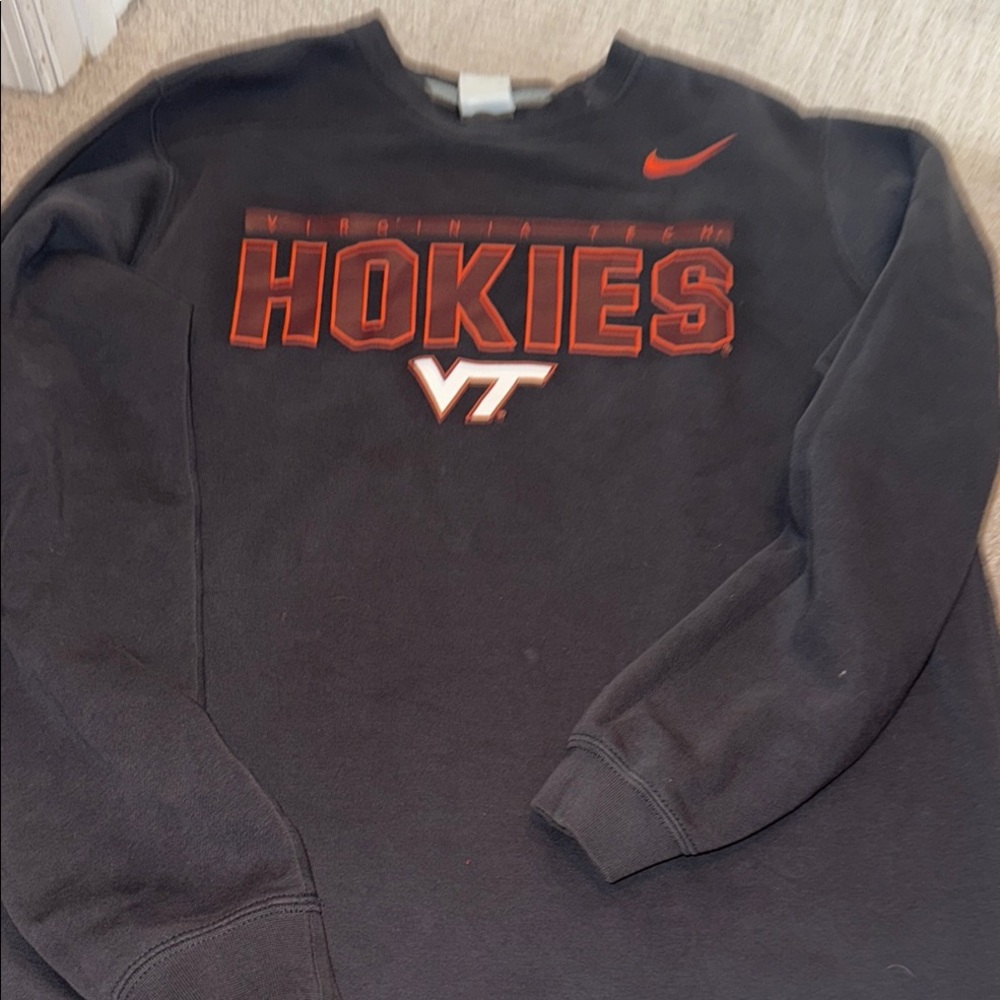 Nike Black and Orange Hokies Men's Sweatshirt